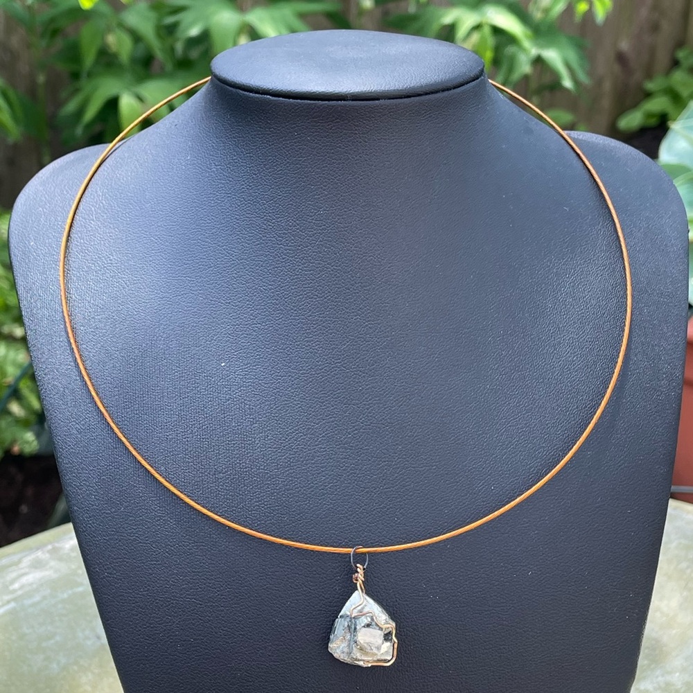 Freeform Pyrite hand wired choker